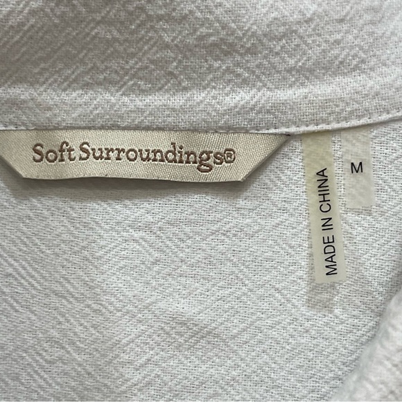 Soft Surroundings Henley Popover Tunic Top White Pockets Womens M - Picture 4 of 6